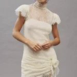 Silentium Flounce-Sleeve Lace Mini Dress Thumbnail 4