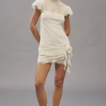 Silentium Flounce-Sleeve Lace Mini Dress Thumbnail 1