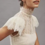 Silentium Flounce-Sleeve Lace Mini Dress Thumbnail 3