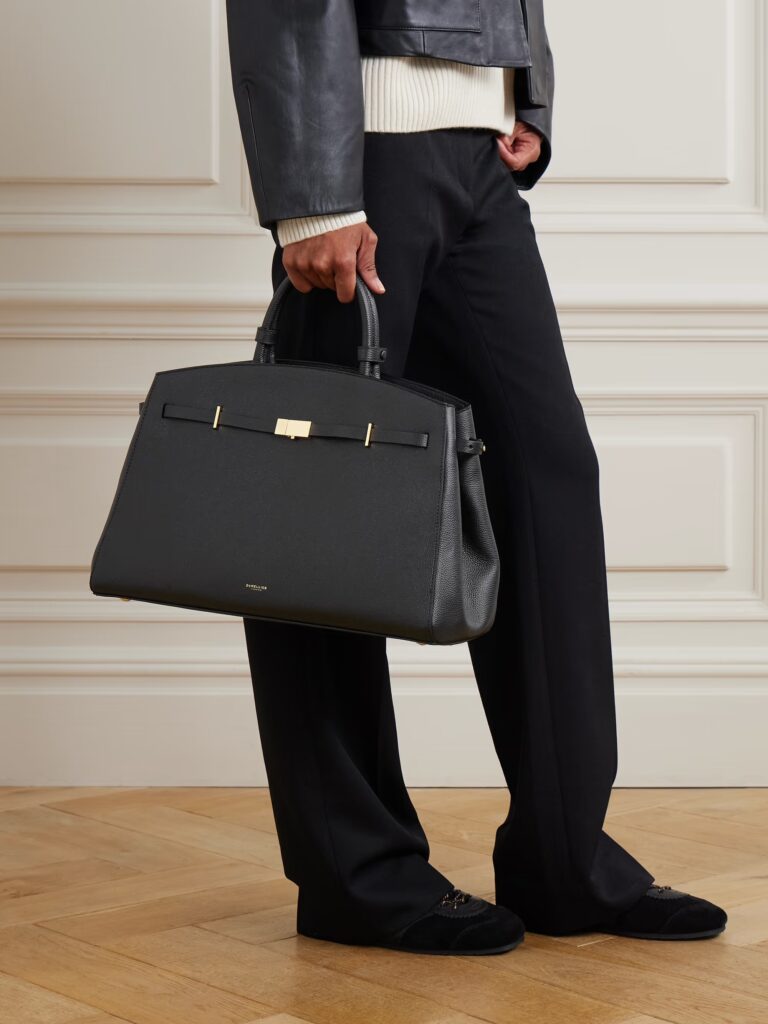 The Hudson Small Textured-Leather Tote Full Size Image 2
