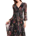 Pauline Metallic Floral Long Sleeve Gown Thumbnail 2
