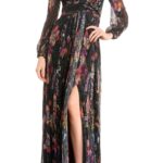 Pauline Metallic Floral Long Sleeve Gown Thumbnail 1
