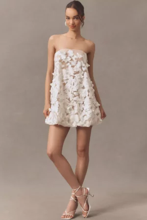DRESS THE POPULATION Sachi Sleeveless Butterfly Bubble Mini Dress