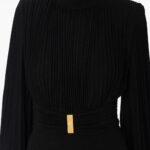 Pleated High-Neck Mini Dress Thumbnail 3