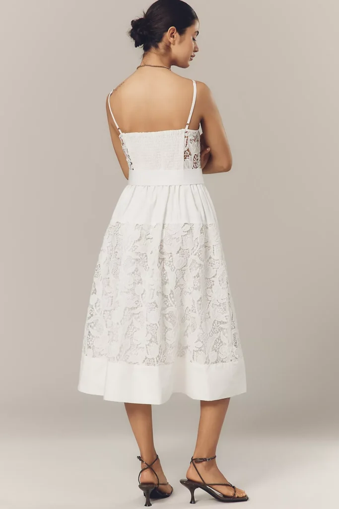 Marisol Lace Bustier Belted Midi Dress Full Size Image 2