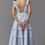 Square-Neck Tiered Ruffle Midi Dress Thumbnail 2