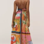Sleeveless V-Neck Cutout A-Line Maxi Dress Thumbnail 2