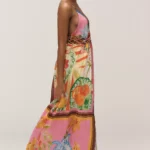 Sleeveless V-Neck Cutout A-Line Maxi Dress Thumbnail 3