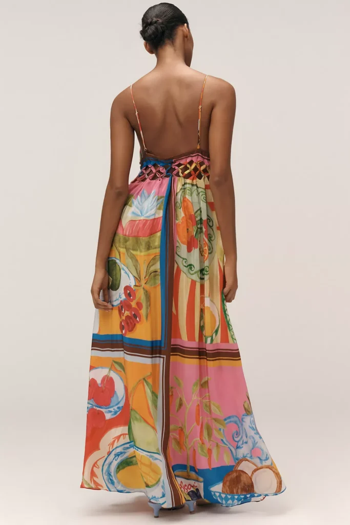 Sleeveless V-Neck Cutout A-Line Maxi Dress Full Size Image 2
