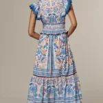 Ruffle-Sleeve Smocked Maxi Dress Thumbnail 2