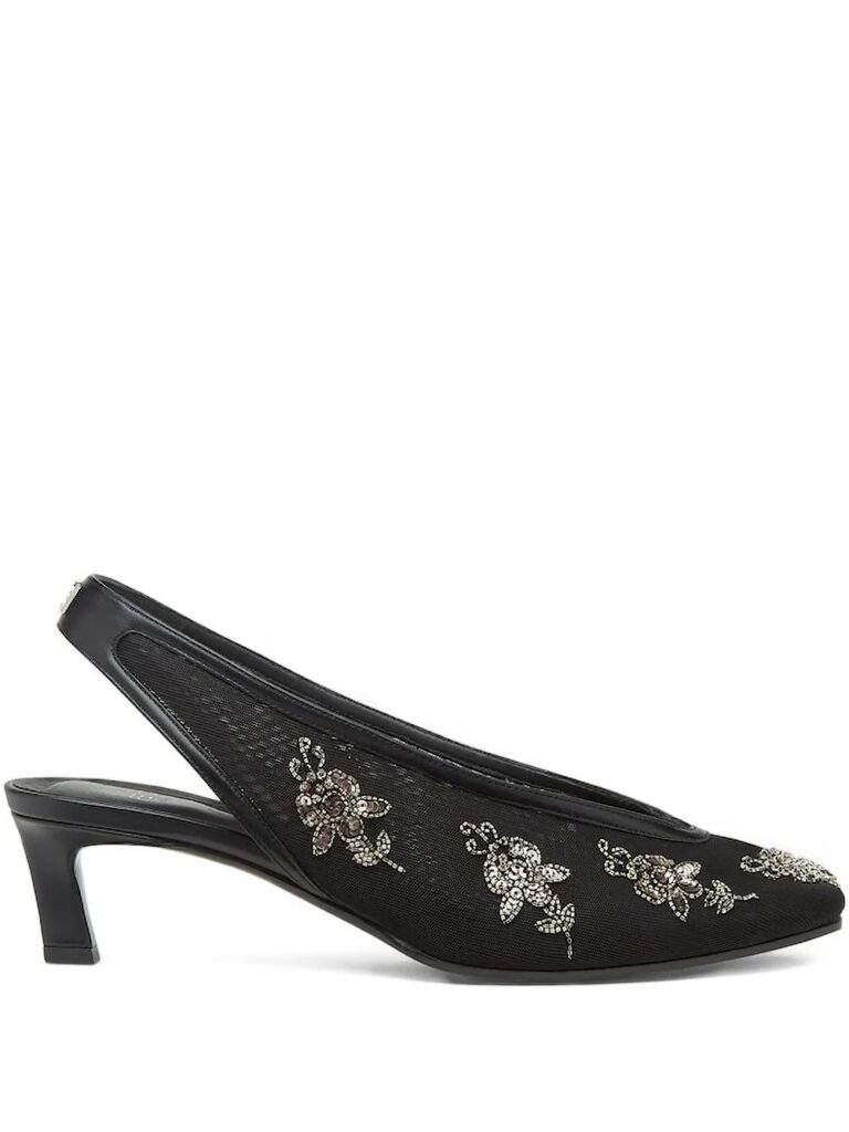 46mm Embellished Slingback Heeled Pumps Full Size Image 1