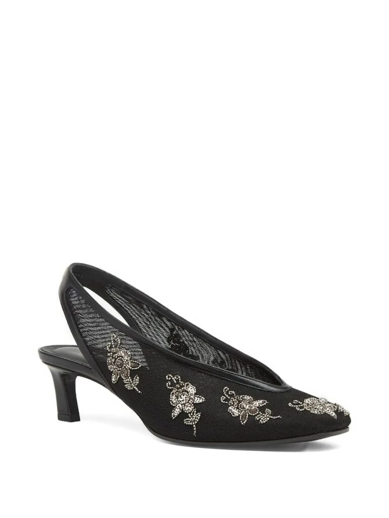 46mm Embellished Slingback Heeled Pumps Full Size Image 3