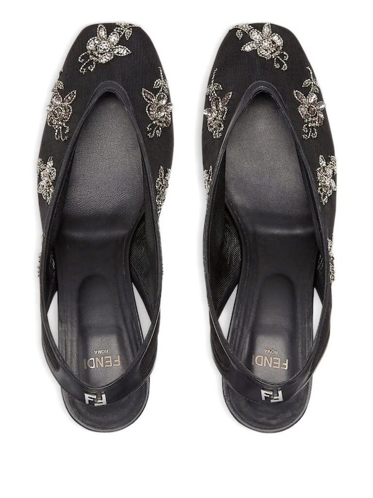 46mm Embellished Slingback Heeled Pumps Full Size Image 5