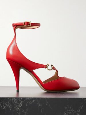 FERRAGAMO Molly Embellished Leather Pumps
