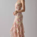 Elea Cascading Ruffle Chiffon Maxi Dress Thumbnail 4