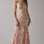 Elea Cascading Ruffle Chiffon Maxi Dress Thumbnail 1
