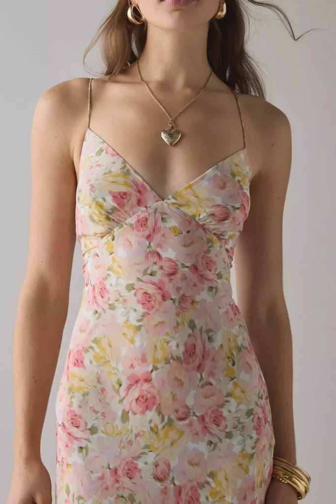 Elea Cascading Ruffle Chiffon Maxi Dress Full Size Image 3