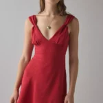 Emilia Polka Dot Satin Slip Mini Dress Thumbnail 1