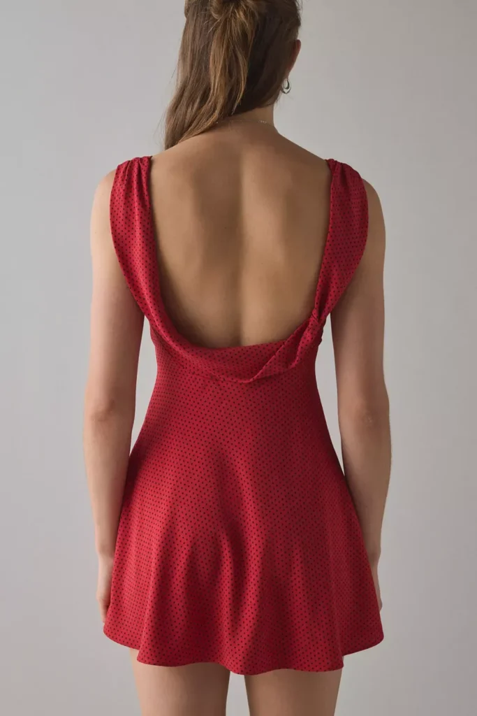 Emilia Polka Dot Satin Slip Mini Dress Full Size Image 2