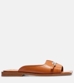 GANNI Butterfly Faux Leather Slides