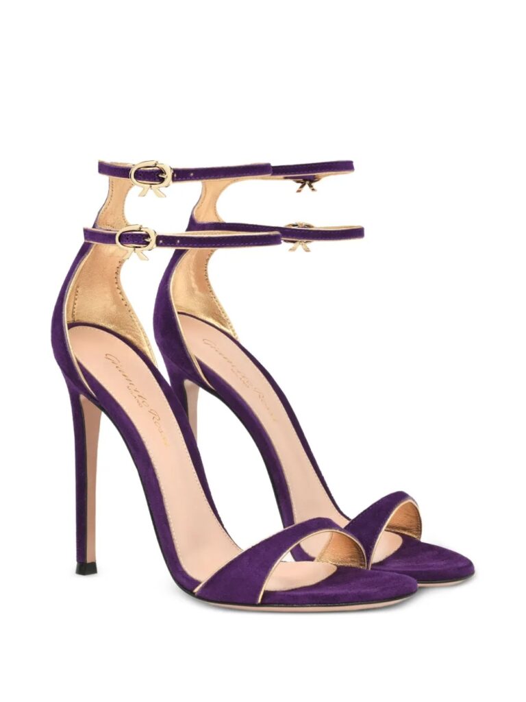 115mm Victorine Double-Buckle Heeled Sandals Full Size Image 4