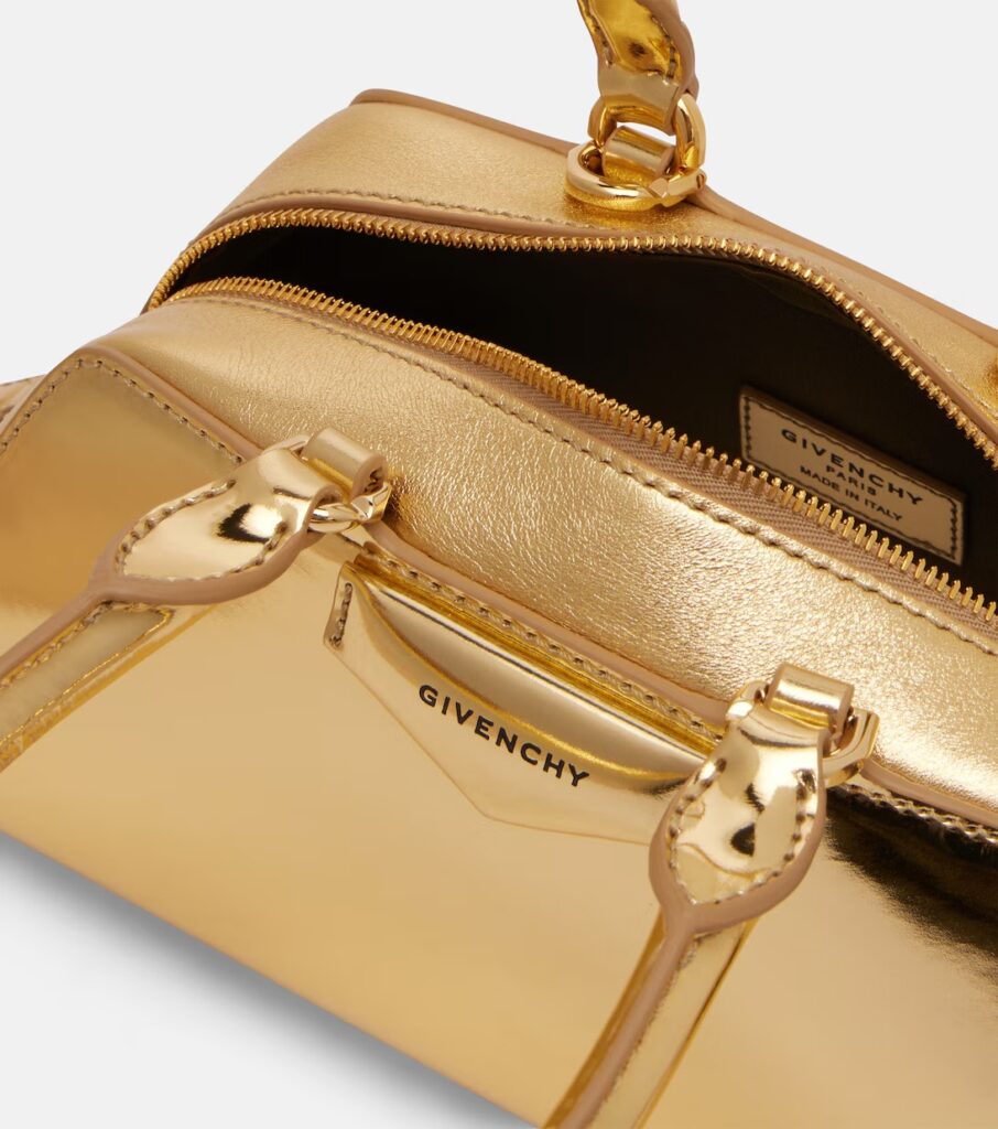 Antigona East-West Mini Leather Tote Bag Full Size Image 4