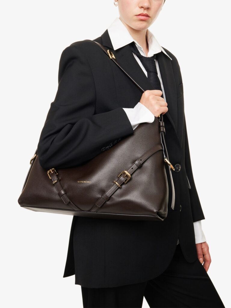 Voyou Medium Shiny Leather Shoulder Bag Full Size Image 3