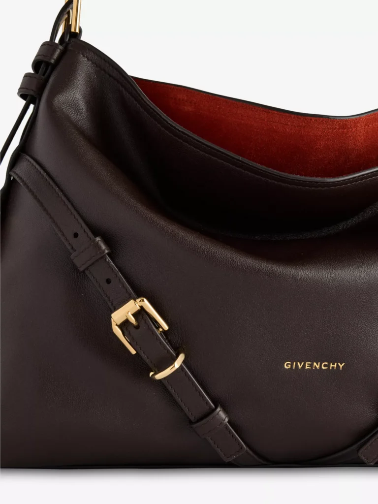 Voyou Medium Shiny Leather Shoulder Bag Full Size Image 4