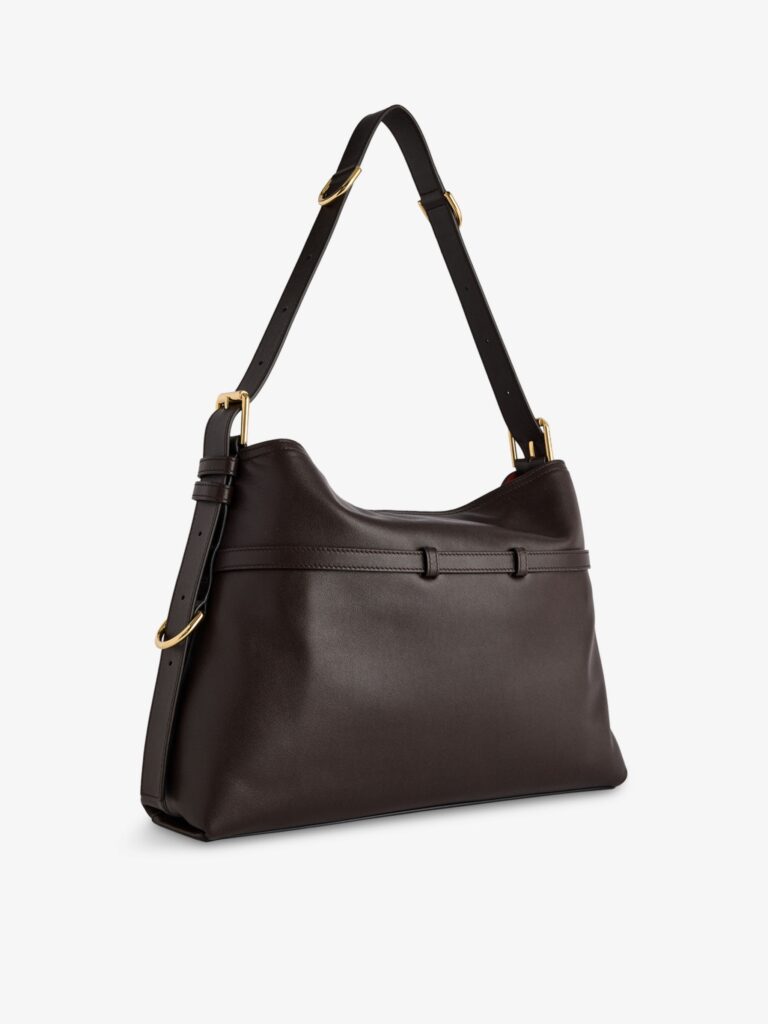 Voyou Medium Shiny Leather Shoulder Bag Full Size Image 2