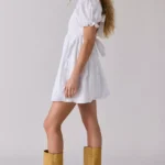 Double Tie-Back Bow Ruffle Babydoll Mini Dress Thumbnail 3