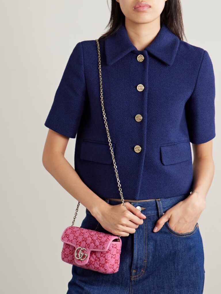 GG Marmont 2.0 Mini Leather-Trimmed Bouclé Shoulder Bag Full Size Image 4
