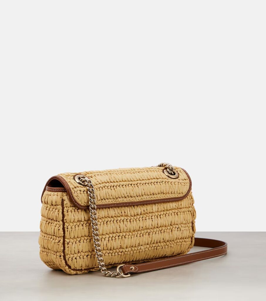 GG Marmont Medium Woven Shoulder Bag Full Size Image 6