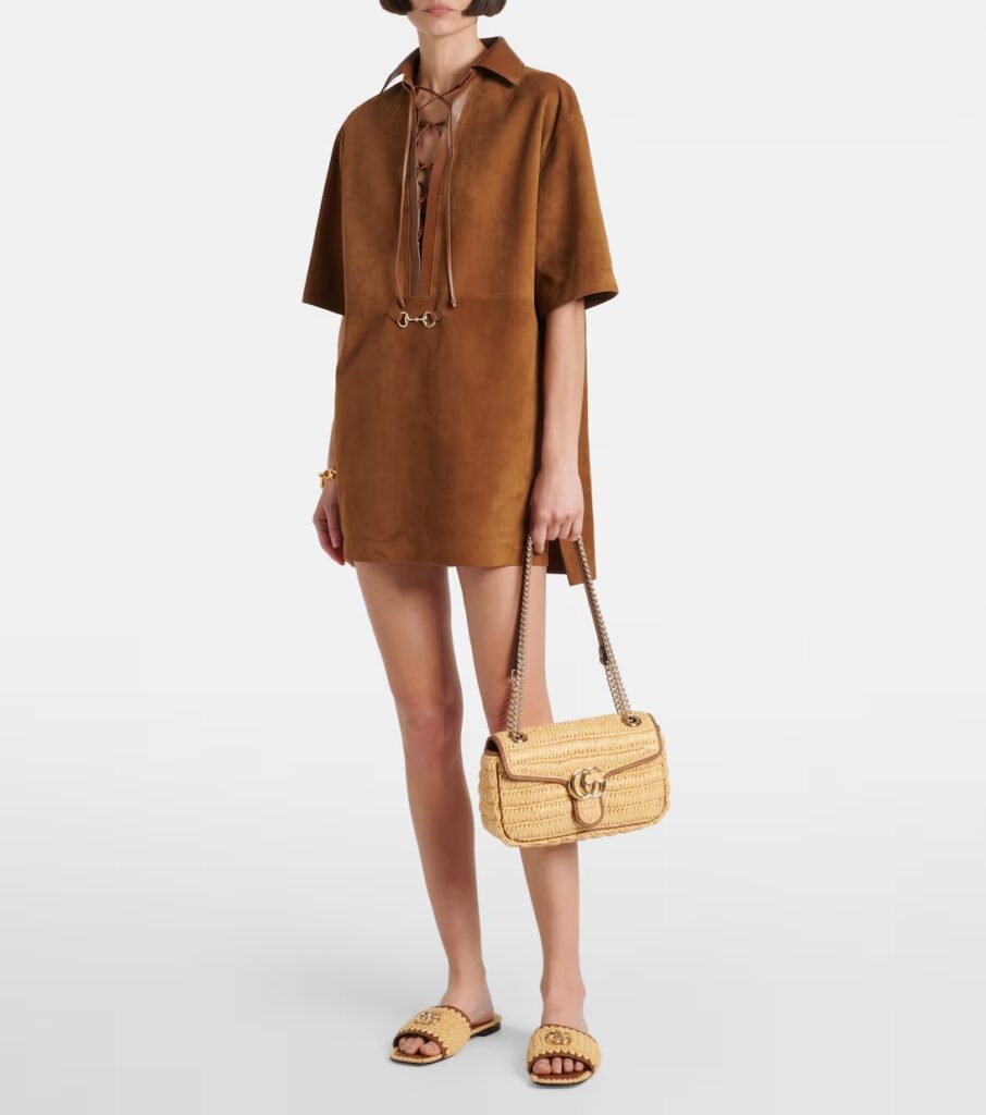 GG Marmont Medium Woven Shoulder Bag Full Size Image 7