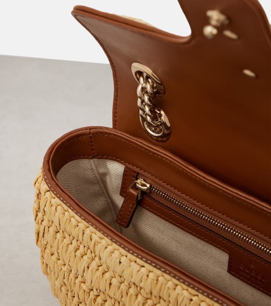GG Marmont Medium Woven Shoulder Bag Full Size Image 3