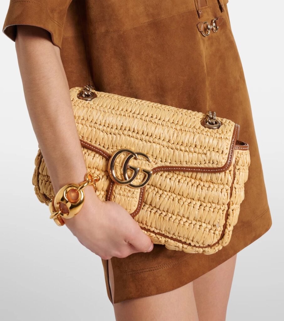GG Marmont Medium Woven Shoulder Bag Full Size Image 4