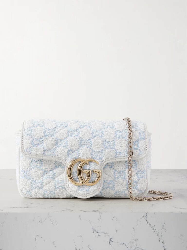 Marmont 2.0 Mini Leather-Trimmed Quilted Bouclé Shoulder Bag Full Size Image 1