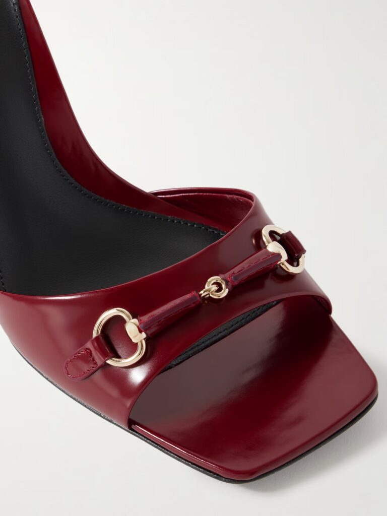 Selene Horsebit-Embellished Patent-Leather Mules Full Size Image 3