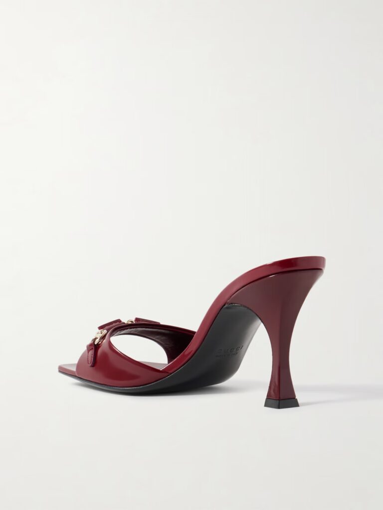 Selene Horsebit-Embellished Patent-Leather Mules Full Size Image 4