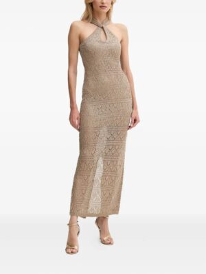 GUESS Halterneck Knitted Maxi Dress