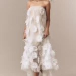 Athena Strapless 3D Floral High-Low Dress Thumbnail 4