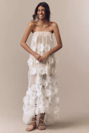 HELSI Athena Strapless 3D Floral High-Low Dress