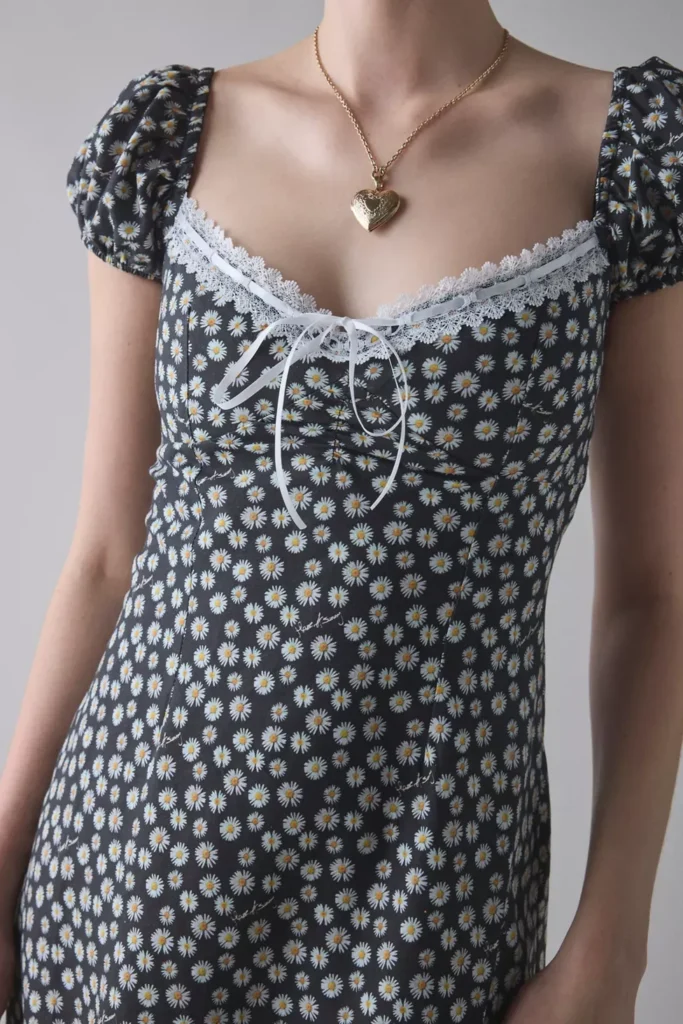 Ditsy Daisy Milkmaid Mini Dress Full Size Image 4