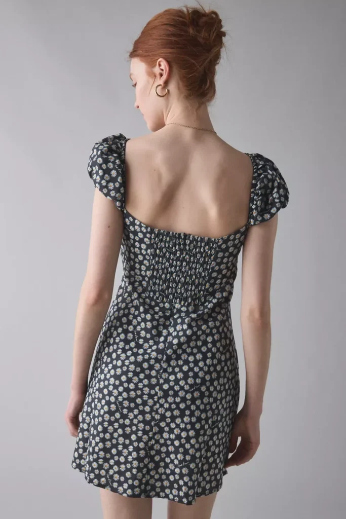 Ditsy Daisy Milkmaid Mini Dress Full Size Image 2