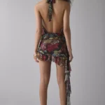 Cindy Plunge Halter Open-Back Mini Dress Thumbnail 3