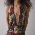 Cindy Plunge Halter Open-Back Mini Dress Thumbnail 2