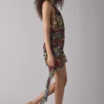 Cindy Plunge Halter Open-Back Mini Dress Thumbnail 4