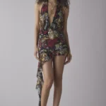 Cindy Plunge Halter Open-Back Mini Dress Thumbnail 1