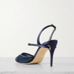 Vittorio 85 Crystal-Embellished Mesh and Satin Slingback Pumps Thumbnail 2