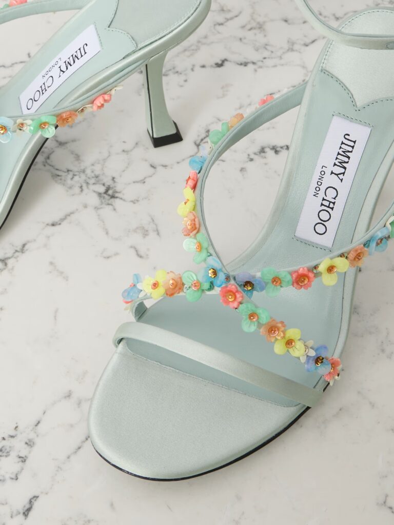 Blanche 90 Embellished Satin Sandals Full Size Image 3