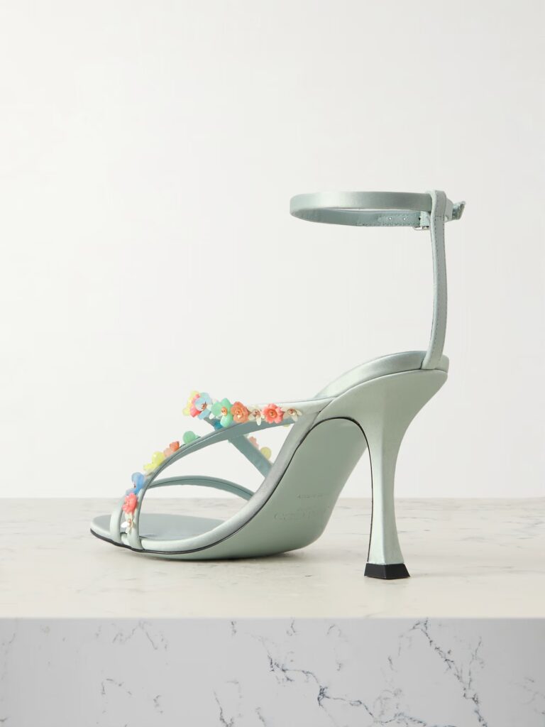 Blanche 90 Embellished Satin Sandals Full Size Image 4